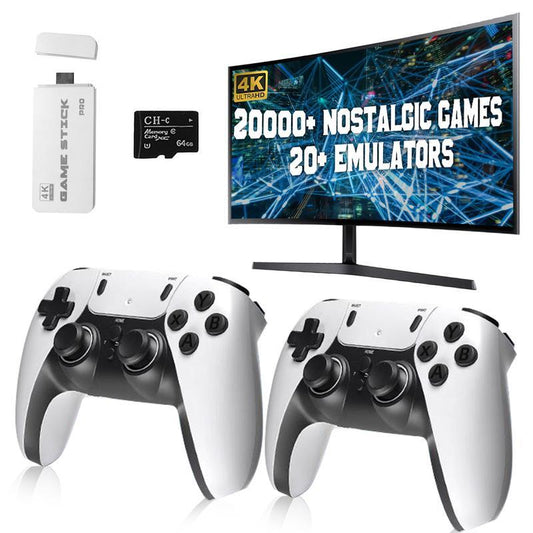 [flash sale]20000+ GamesWireless Retro Game Stick,Vintage Game Stick HD OutputSystem Built in 23 EmulatorsPlug and Play Video GameConsoles with 2.4G WirelessControllers, 64GB TF Card for Allof Ages, great gift for kids,childhood memories